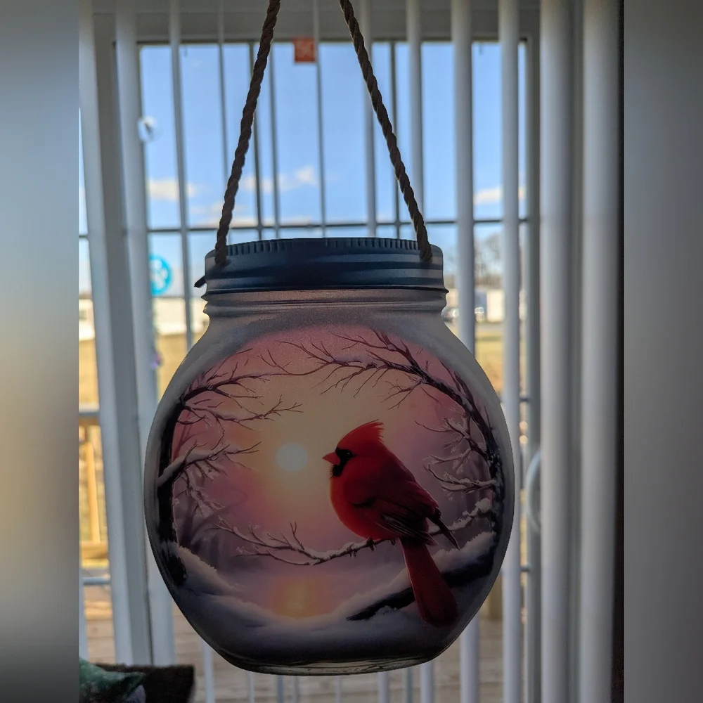 Cardinal Acrylic Winter Suncatcher